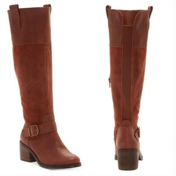 Lucky Brand Rye Brown Kailan Riding Boots 8.5 - Picture 1 of 9